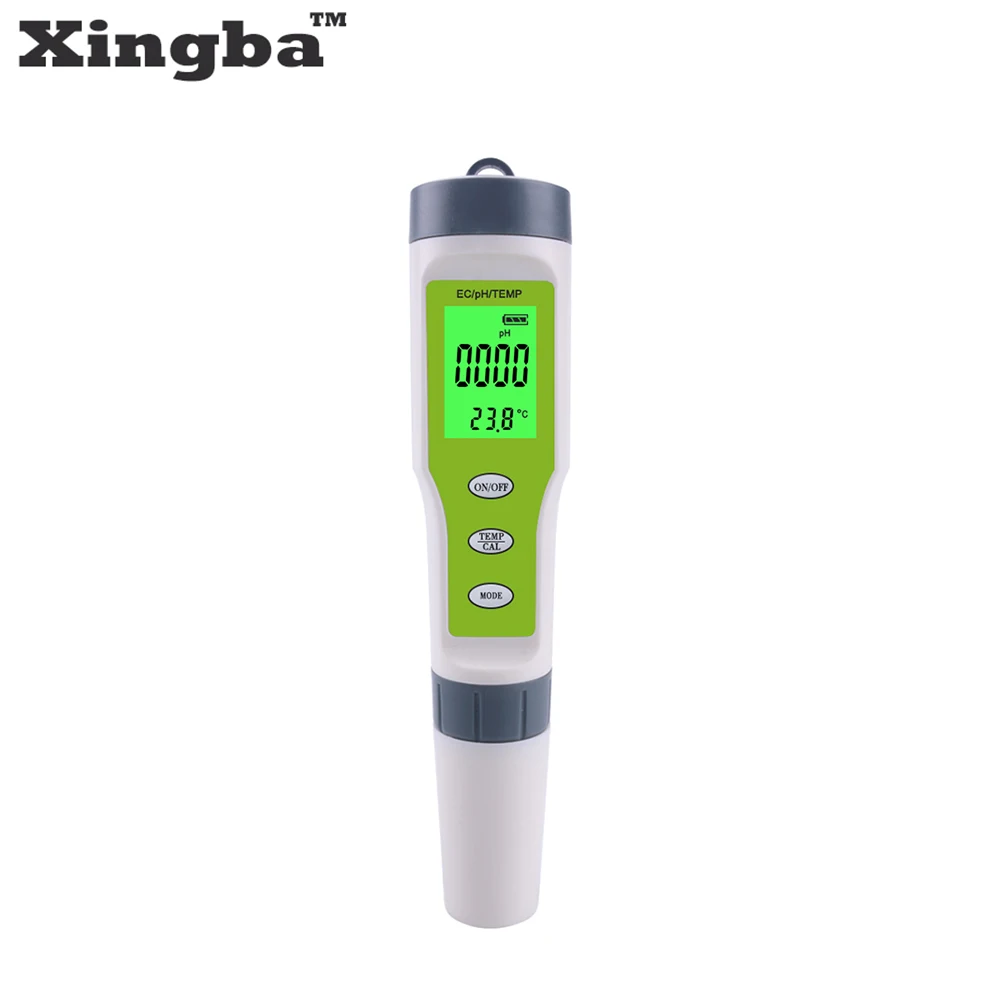 XINGBA PH/EC/TEMP test meter ph meter ec water quality test pen with backlight