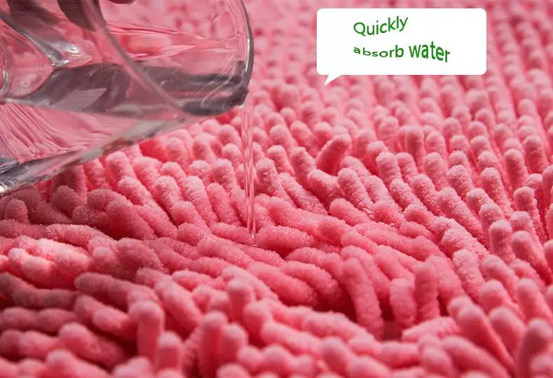 
Non Slip Shaggy Chenille Bath Mat for Bathroom Rug Microfiber Water Absorbent Bath mat 