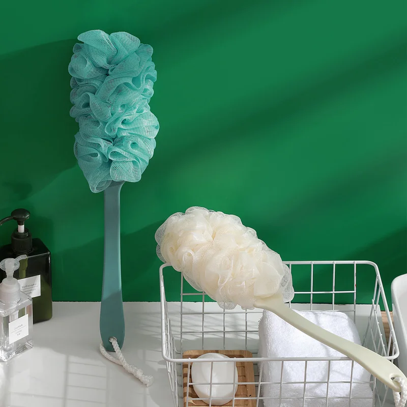 Bathroom Long Handle Soft Hair Bath Brush Body Massage Exfoliating Shower Body Brush Adult Back Cleaning Brush Rubbing Bath Ball