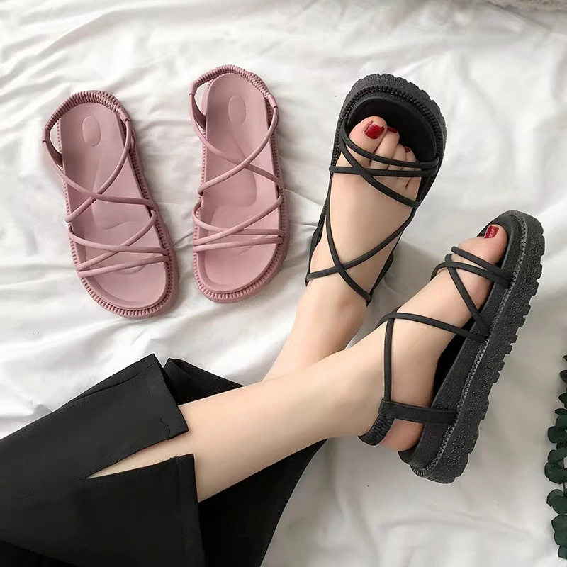 Summer Best selling PVC fashion flat sandals for women and ladies