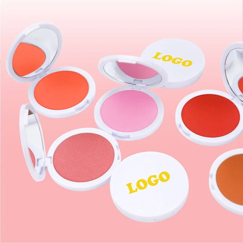 Popular Custom DIY Cute Cartoon Pink Plastic Blush Palette High Quality Blush Palette High Saturation Pf Eyeshadow