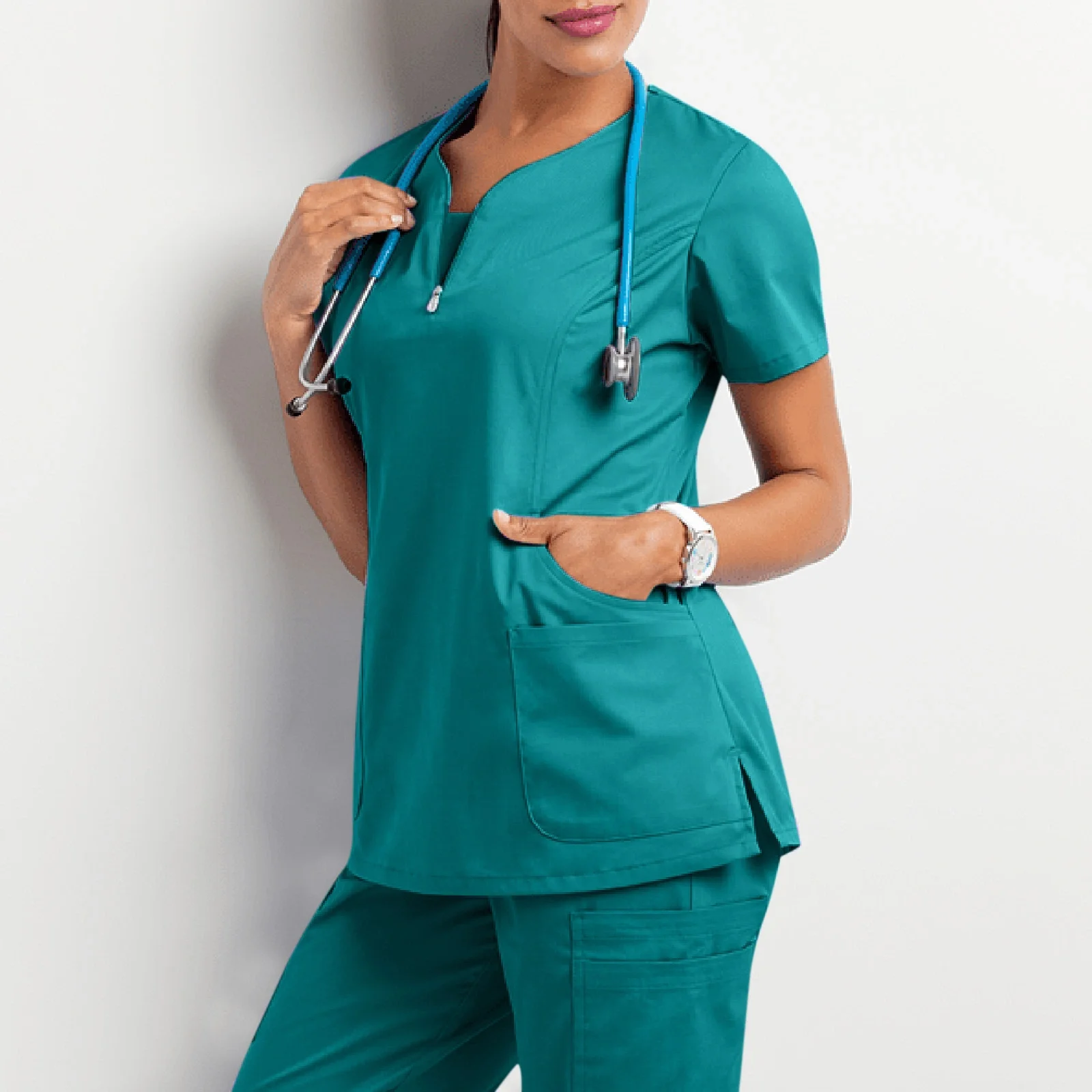 New Fashion 4-way Stretch Medical Uniform Medical Scrubs Sets Nursing Scrubs Hospital Uniform Customize Figs Scrubs Set Women
