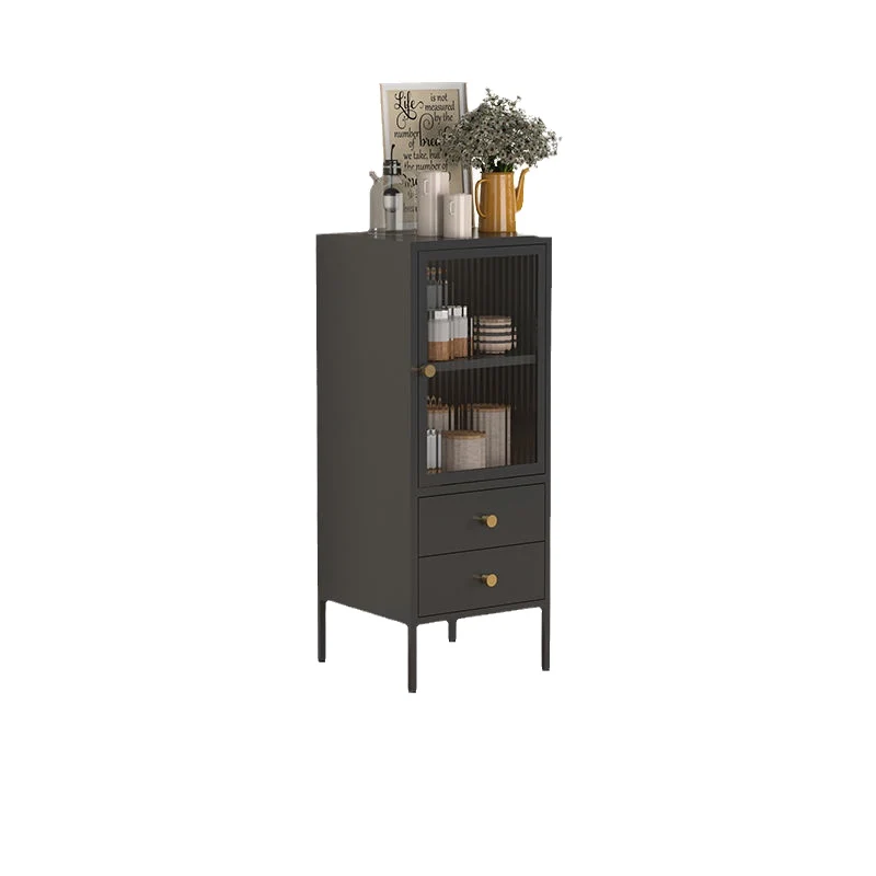 Glass Door Steel Cabinet - Standing Storage Solution for Home Decor in the Living Room