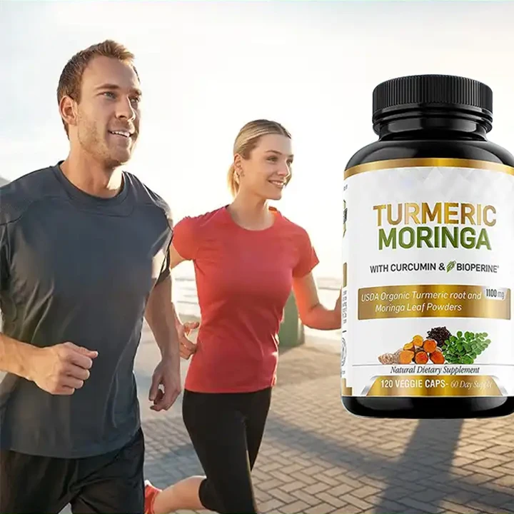 Organic Curcumin Moringa Leaf Powder Black Pepper Extract Curcumin Capsules High Quality Joint Support Supplement