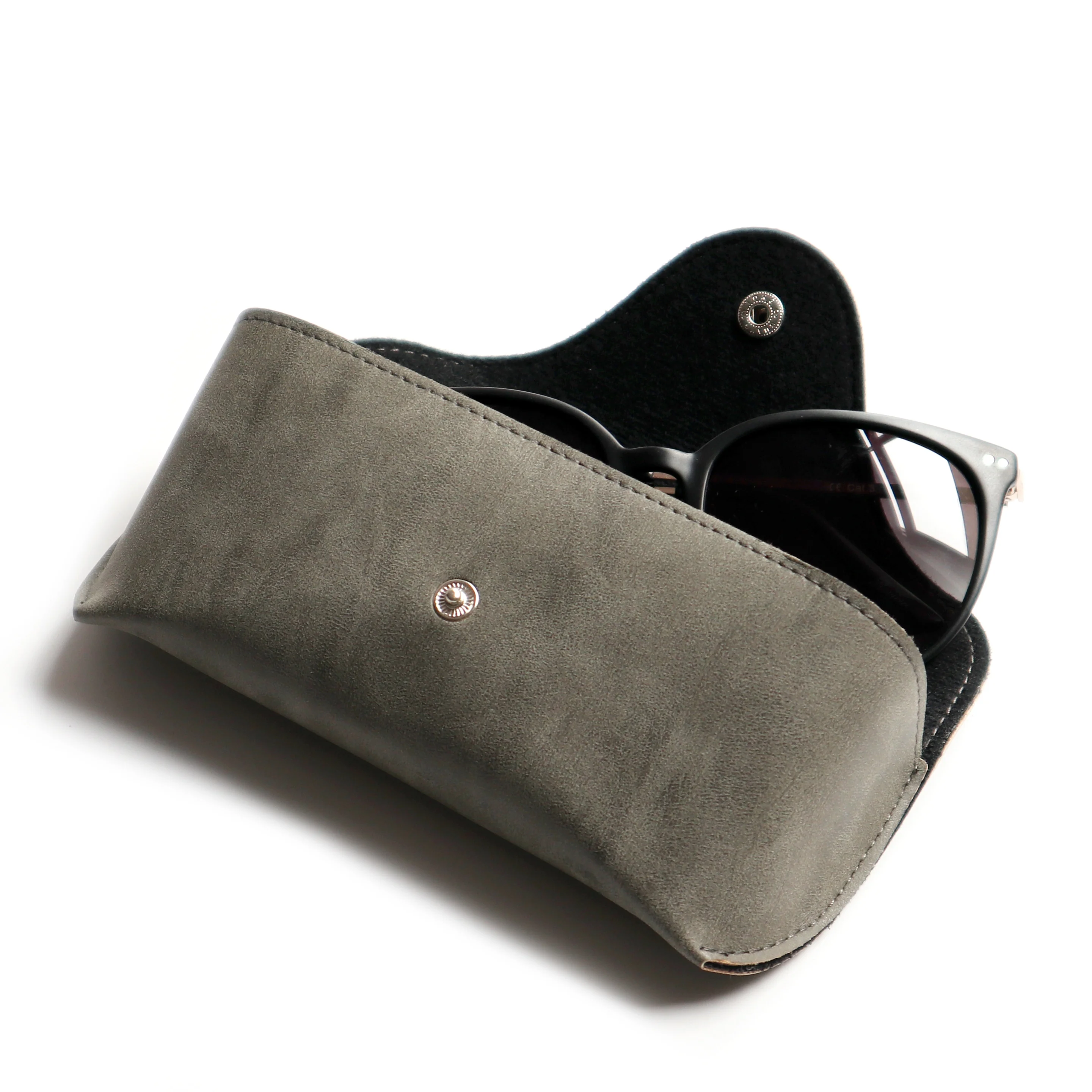 Stock Glasses Case PU Vintage Leather Eye Glasses Case Low MOQ Custom Packaging for Sunglasses Leather Eyewear Box Case