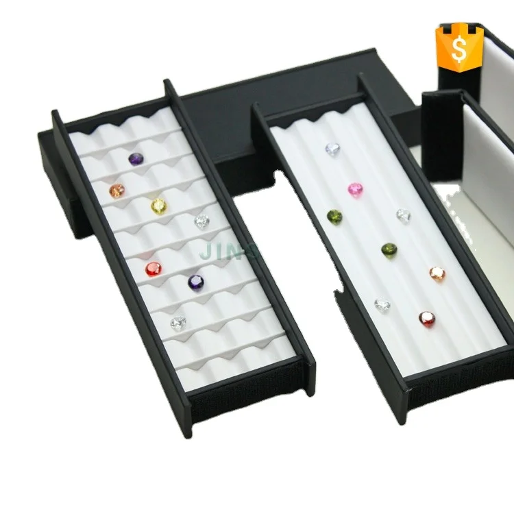 JINSKY customize black gemstone tray dimand display jewelry tray