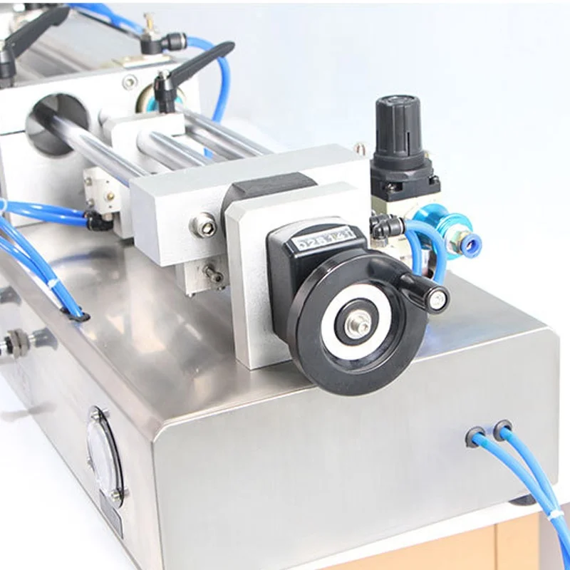 New pneumatic detergent shower gel with hopper double head pneumatic paste filling machine