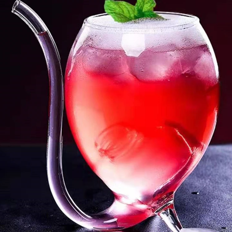 Vampire Cocktails And Mixed-Drinks Cup With Straw Bar Glass Martini Cup High Borosilicate