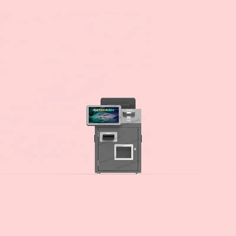 10inch Ecocash Deposit notes and coins Cash Register Cash Deposit and Withdraw Kiosk Machine