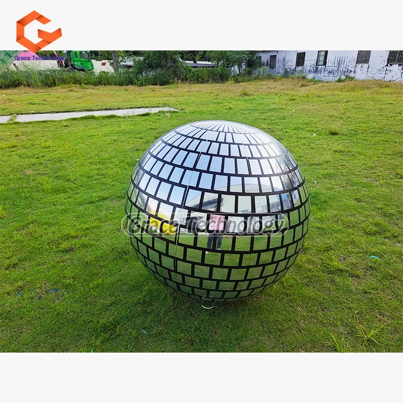 Large Inflatable Mirror Ball Disco Inflatable Sphere Mirror Balloon for Wedding Stage Decoration
