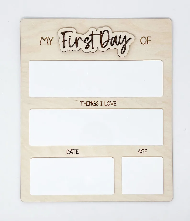 School Reusable sign Interchangeable kids back to school sign-First & Last Day of School sign with wooden and acrylic