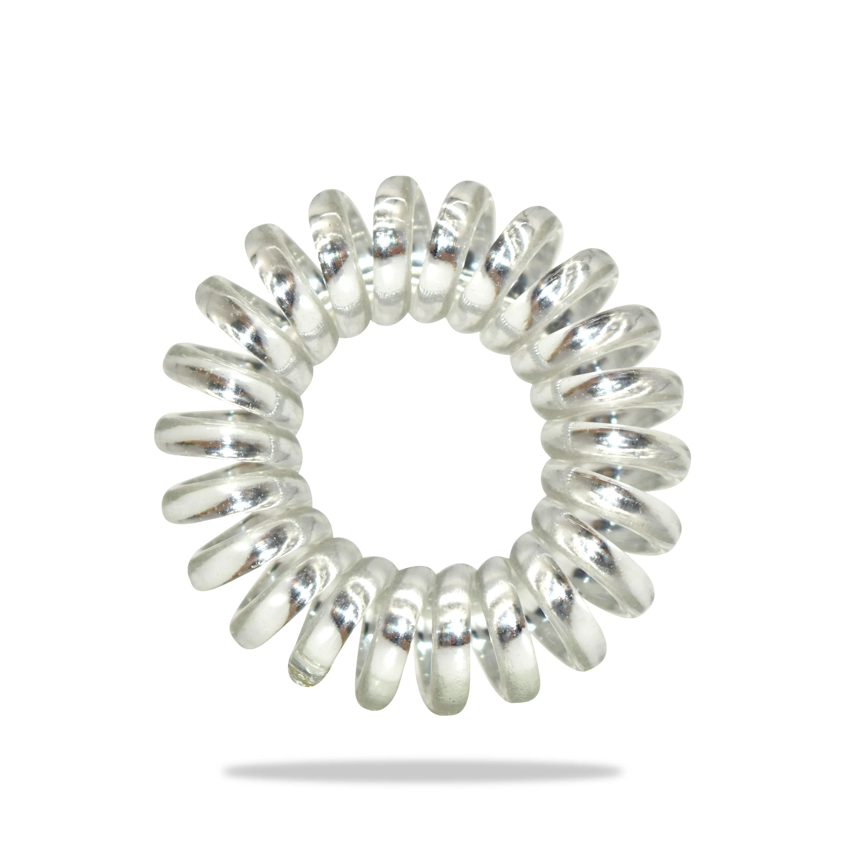 Wholesale Metal color punk styling thin telephone cord hair coil hair bands no crease phone line pony tail holder for female