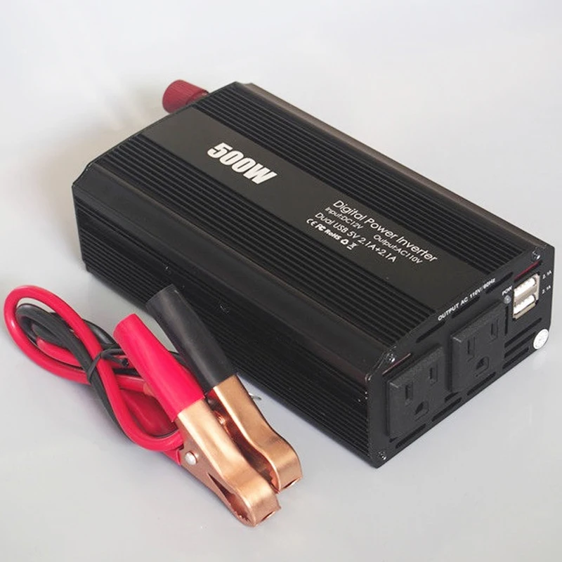 Автомобильный инвертор с двумя usb-портами, 500 Вт, от 12 В до 220 В переменного тока, 220 В