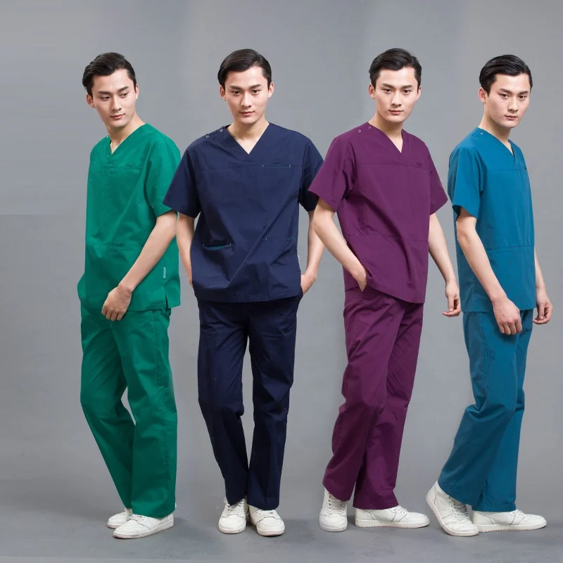 wholesale short sleeve  Breathable hospital dental nursing medical scrub set uniforms 65% polyester 35% cotton dental scrubs