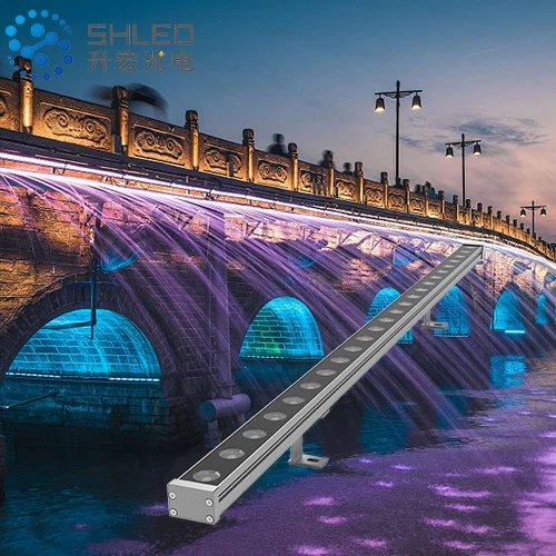 outdoor rgbcw dmx512 led linear wall washer light bar ip66 linear bar led light outside with Glass cover