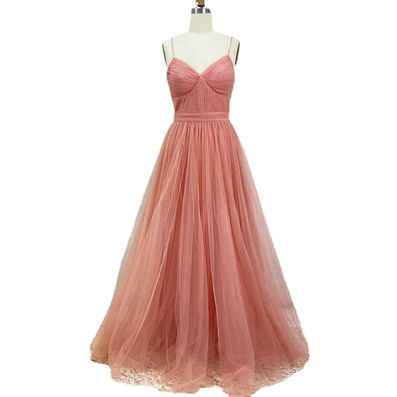 Женская вечерняя одежда, газовая юбка, красное сексуальное платье без рукавов, модное Трендовое женское сексуальное платье, Прямая поставка