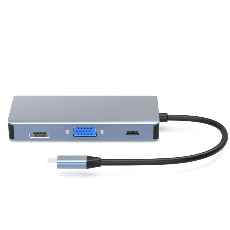 Factory Wholesale USB-C To 3/4/5/6/7/8/9 in 1 Docking Station type c hub Type C to HDTV USB3.0 USB2.0 SD TF RJ45 VGA Audio 3.5mm