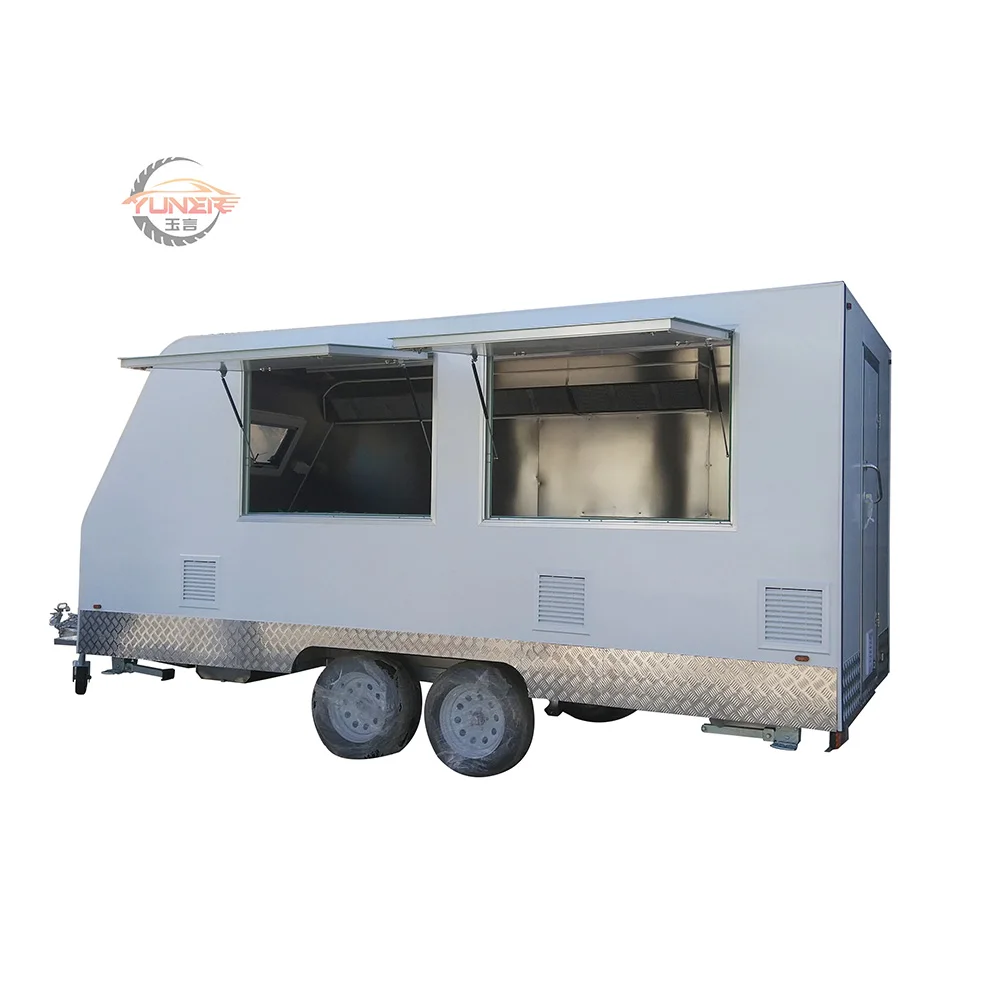 Factory Outlet Low Price Multifunctional FRP Square Trailer Food Truck Mobile Food Cart for Fried Chicken