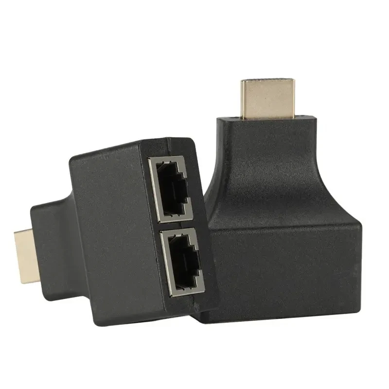 HDMI to RJ45 dual port adapter for network cable support 30M 1080P