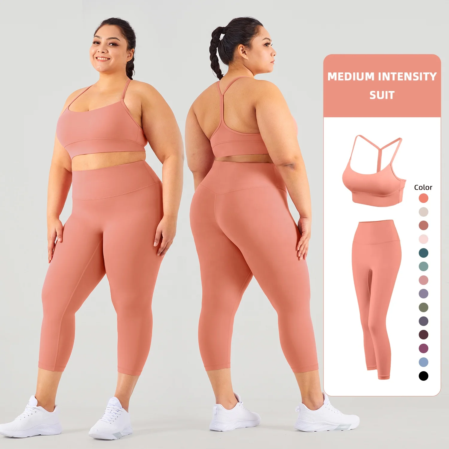 2022 Women Fitness Plus Size Yoga Sets Gym High Waisted Elastic Sports Bra Suit