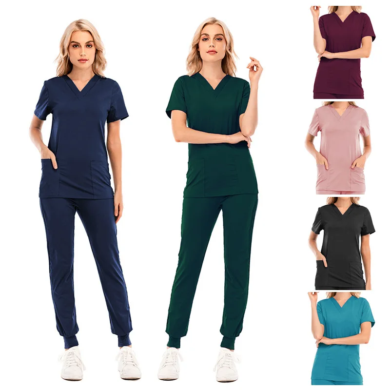 Customized medical uniform for hospital receptionist accessories sets lab coat medical scrubs hospital nursing men and women