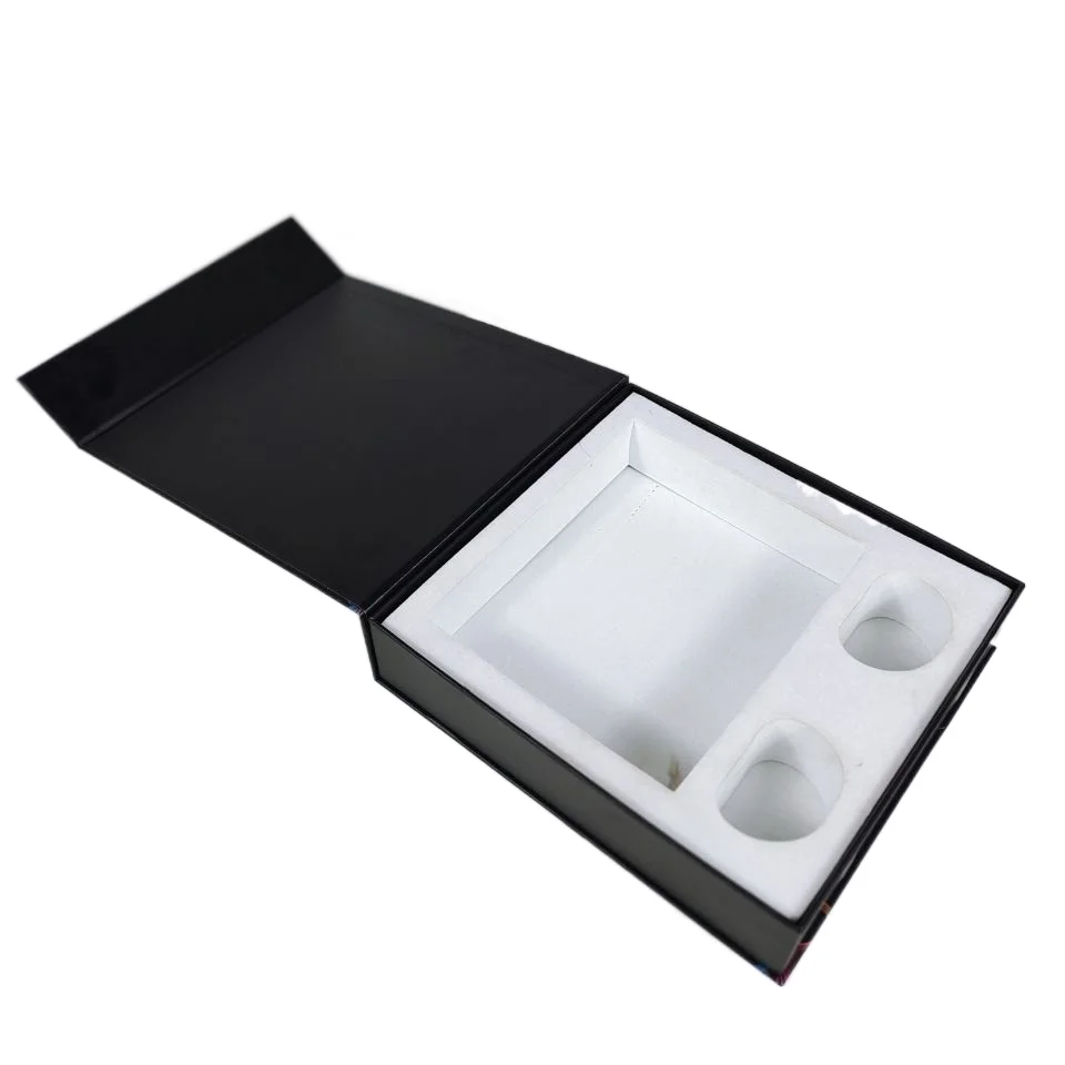 High-end gift cardboard packaging box with white EVA foam insert for cosmetic products