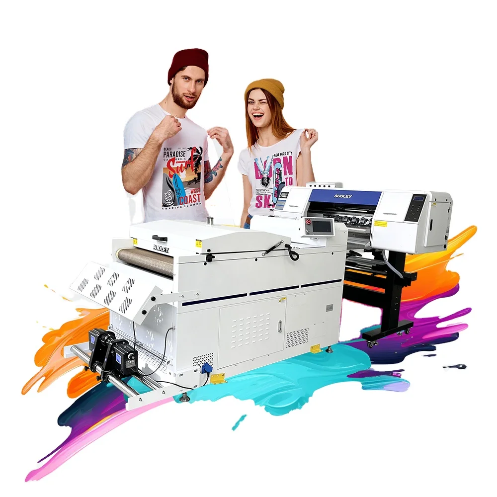 AUDLEY S7070 Digital 60CM Inkjet Pet Film Printing Machine 1I3200 Print Head DTF Printer with Powder Shaking