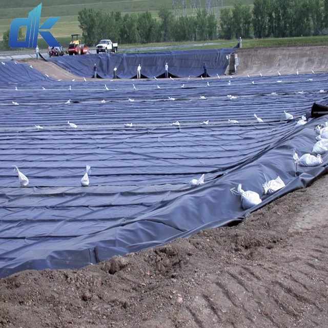 Dingkun наилучшее качество 0,75 мм hdpe Гладкая текстурированная геомембрана для подкладки для рыбного пруда