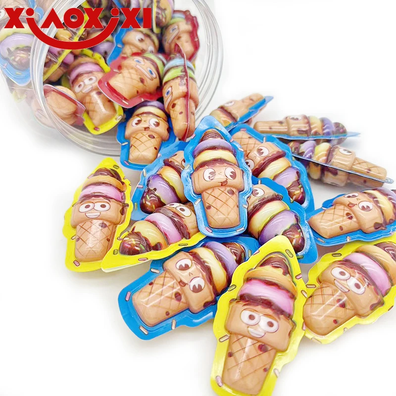 soft Sweets Wholesaler  ice cream shape color soft jelly fruit halal gummy candy