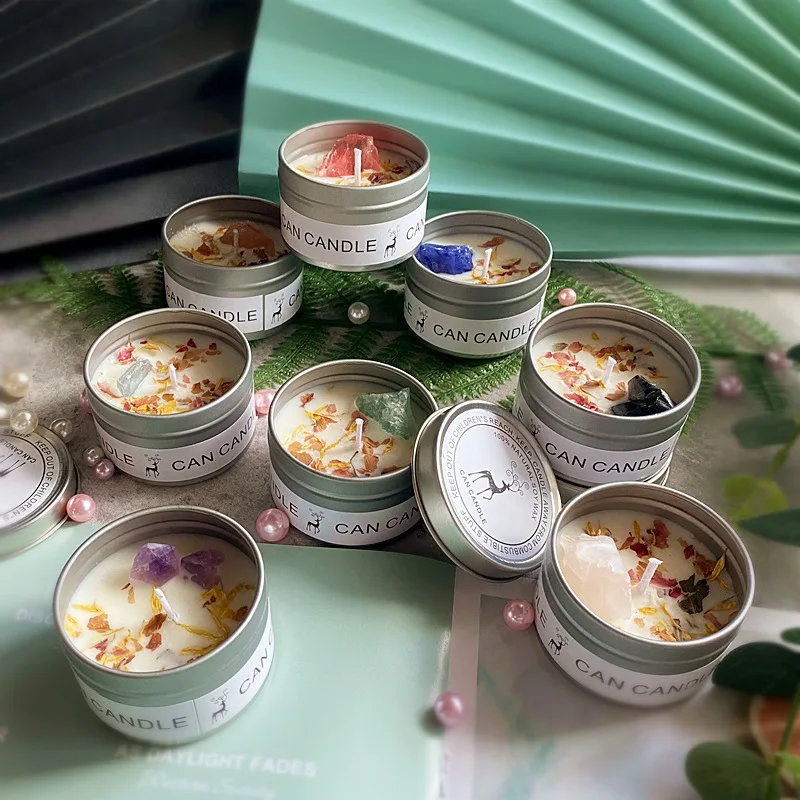 Decorative Soy Wedding Gift Set Metal Aroma 8oz candle tins with lids scented 4oz candle tins
