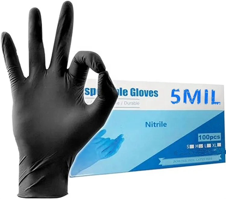 5 mil OEM logo custom latex free tattoo industry barber food service car household cleaning disposable glove pure nitrile gloves