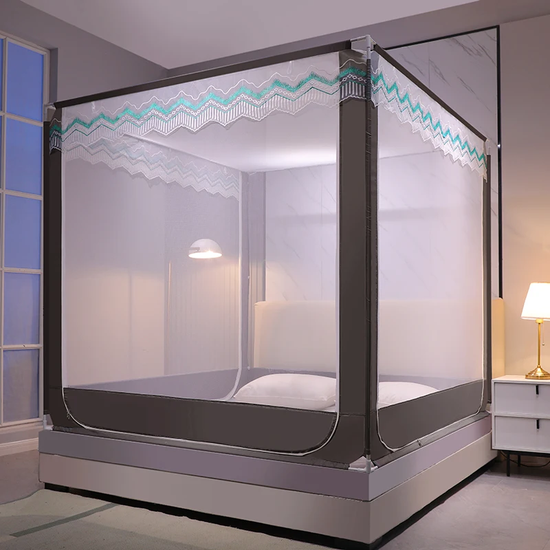 Wholesale Three Door Quadrate Mosquiteros Bed Honeycomb Densed Net Sleeping Mosquito Net