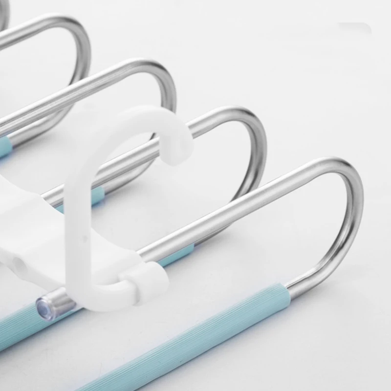 hot selling 5 tube folding Trousers organize rack multifunctional pants rack storage hanger space saving hanger Jeans rack