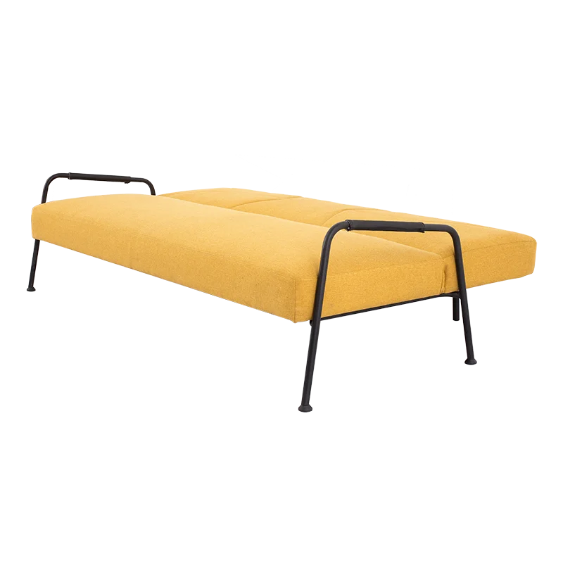 Nisco Futon, Fish Bone Quilted Memory Foam Convertible Sofa Bed and Couch, Metal frame arm, 2 invisible legs, grey