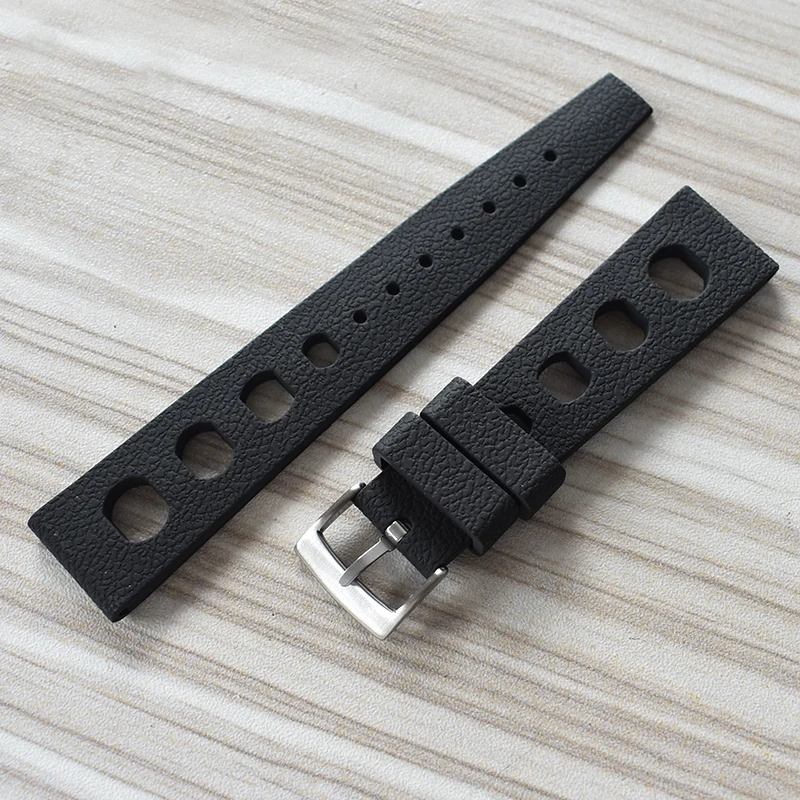 Customize Logo Free Honeycomb Waterproof FKM Rubber Watch Bands With Quick Release Rubber Watch Strap for Diving Sports