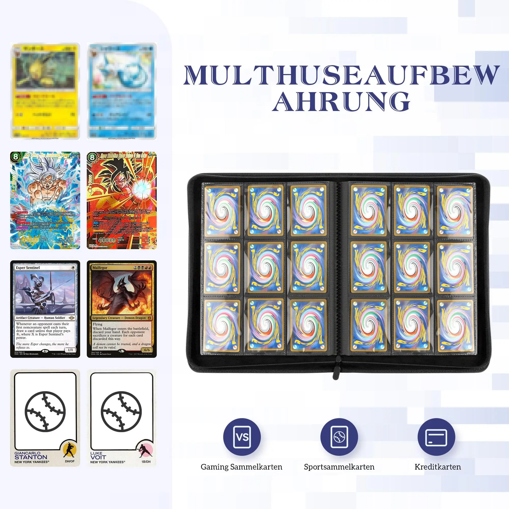 Custom Color Cover Trading Card Binder 9 Pocket PU Cover Card Collection Binder for YuGiOh MTG TCG Game Sports Cards Album