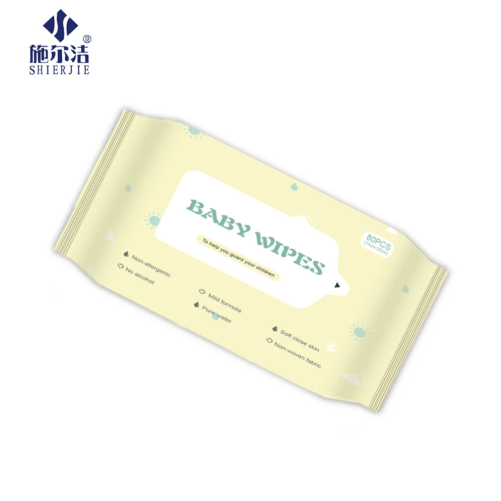 
China Factory Price OEM 80pcs Free Sample Natural Soft Water Baby Wipes 