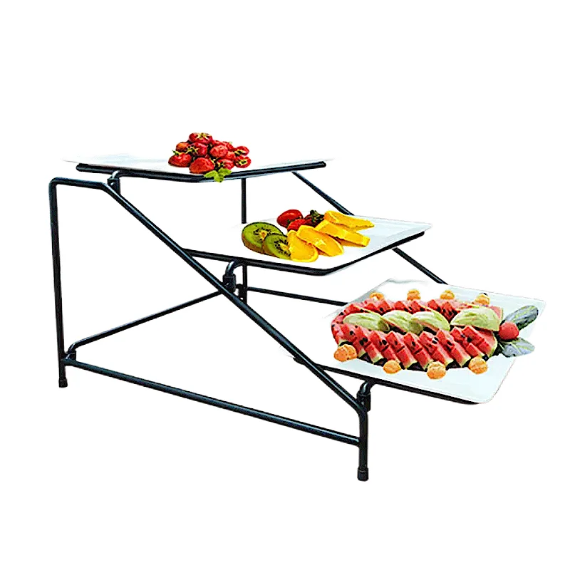 FTS Three Tier Risers Stand Sets Party Dessert Present Big Plates Serving Food Buffet Display