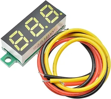 Two Cable Dc Voltage Meter Head Reverse Connection Protection 0.56 Inch Led Digital Voltmeter