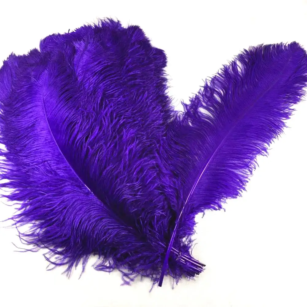 Purple Dyed Colors Large Artificial Plumes 15-75cm Ostrich Feathers for Decorations