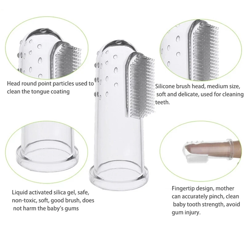 Мягкая силиконовая резиновая щетка для чистки младенцев детская зубная пальцев чистого