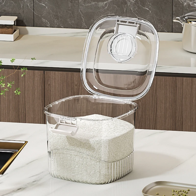 kitchen Pantry Organization Flour Bulk Grain cereals Bin Dispenser Dry Food Rice Airtight Food Storage Container