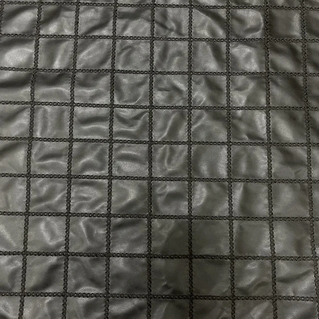 High Quality Luxury Black PU Leather Floral Laer-cut Embroidery Lace Fabric for Dress