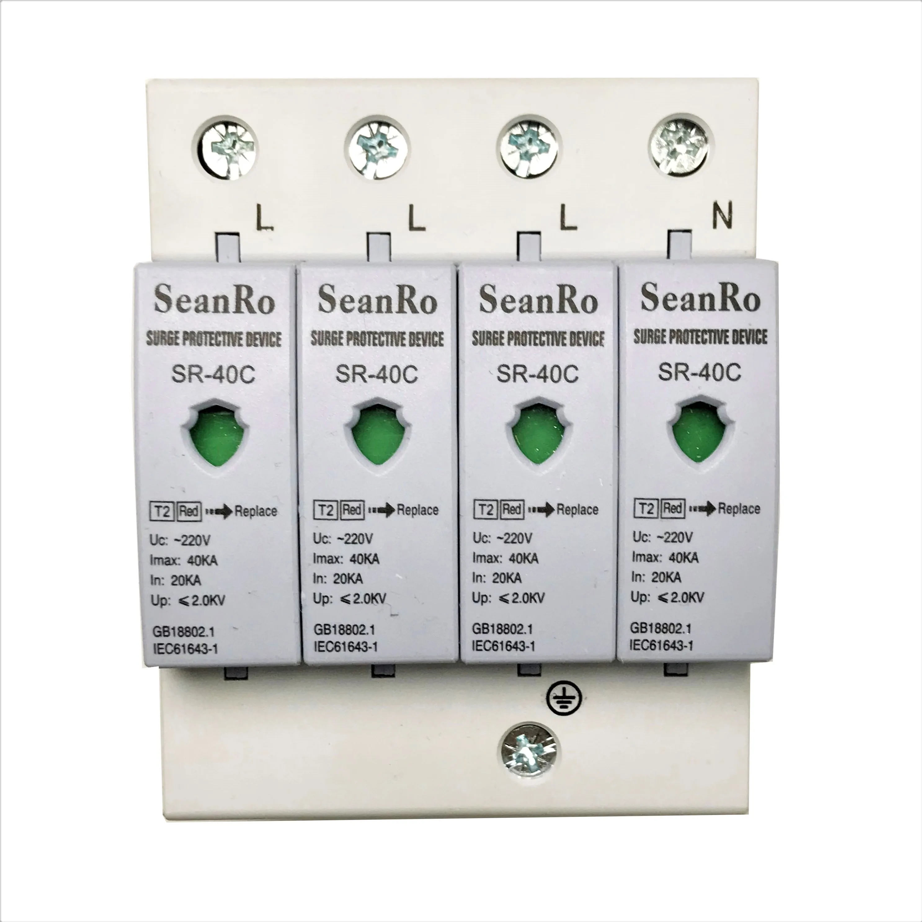 SeanRo 4P 20ka surge protective device 220-440V ac surge protector