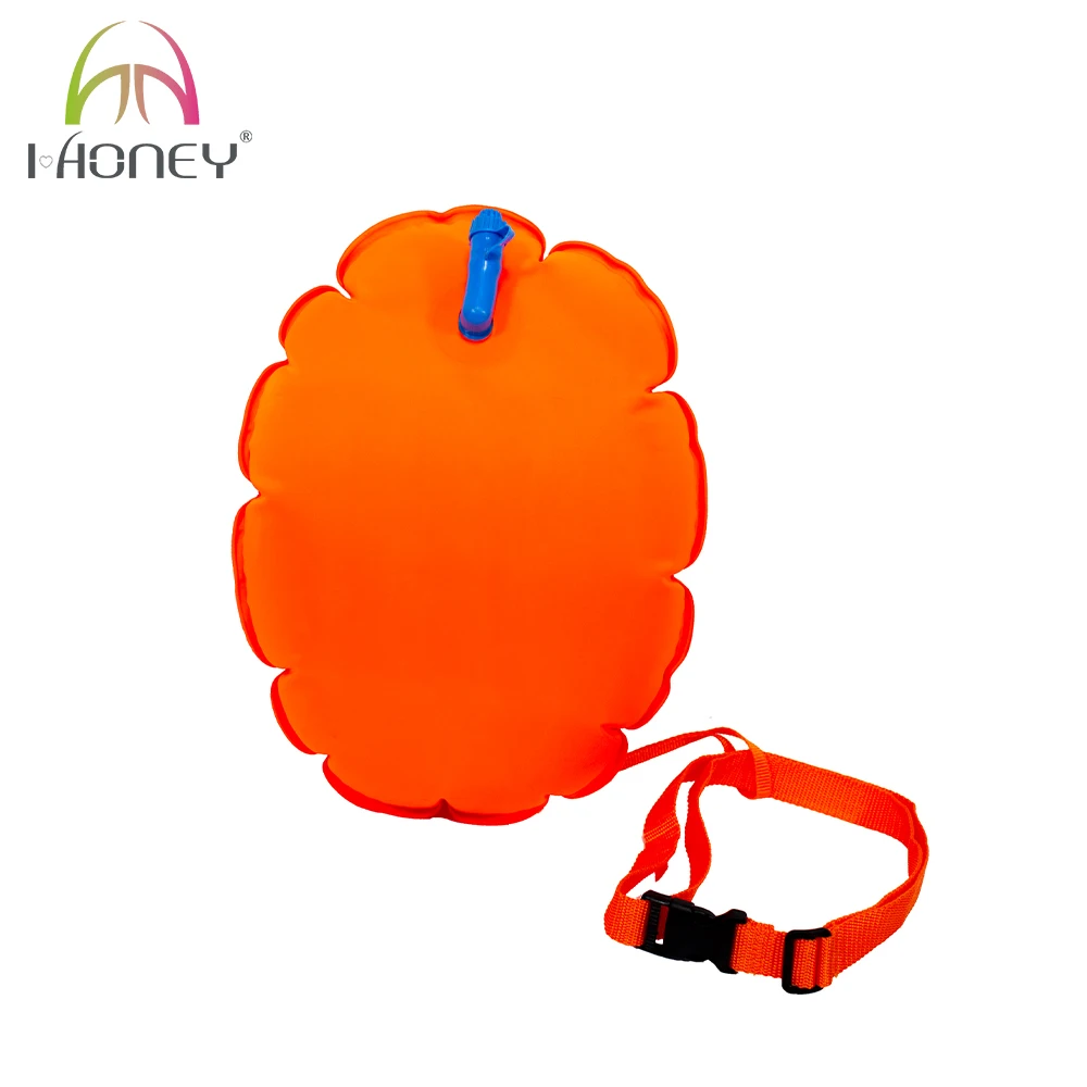 Swim Safety Float Buoy Orange PVC with long adjustable strap