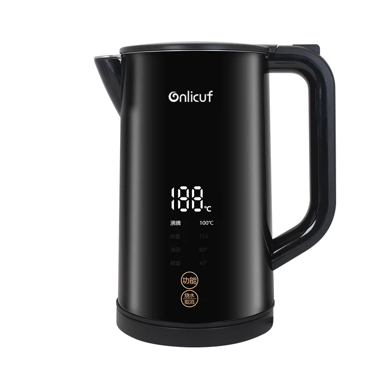 Household 1.8L capacity digital display reboil keep warm temperature control stainless steel hot water electric kettle