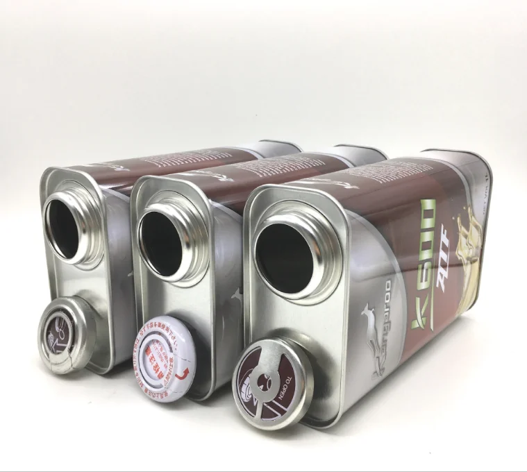 China Factory supply 1L square engine oil can rectangular lubricant tin can with plastic lid for Chemical industry packaging