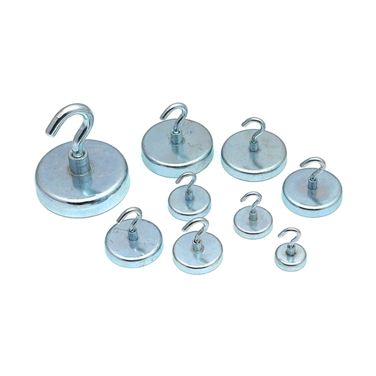 Ferrite Round Base Pot Magnet Fastener Ferrite Magnetic Hook Wholesale Custom Ceramic Permanent Pot / Cup Shape