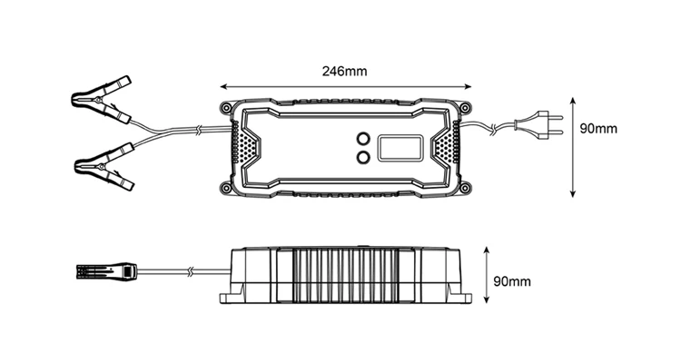 25A smart multi stage 12 volt 24 volt car deep cycle battery lead acid battery charger