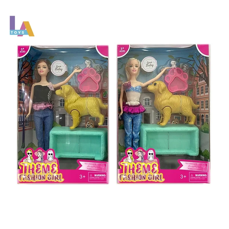 Longthuy Made in Vietnam 11.5 inch body 11 articular Fashion doll  with 3 inch toddler and globe doll accessories for girl